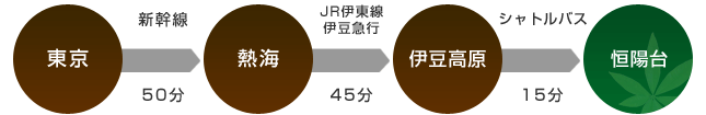 東京→熱海→伊豆高原→恒陽台