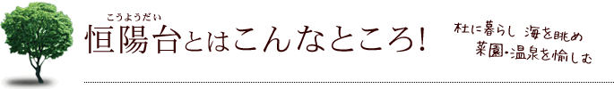 恒陽台とはこんなところ!